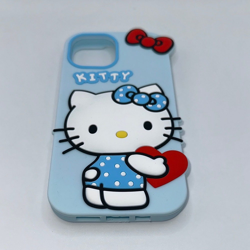 Hello Kitty Blue and Red Heart iPhone Case